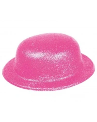 Pembe Renk Simli Melon Yuvarlak Parti Şapkası 24x26 cm