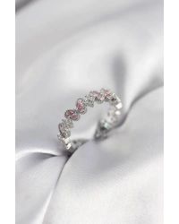 Pembe Zirkon Taşlı Kelebek Model Kadın Yüzük