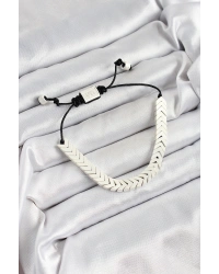 Pirinç Asansörlü Beyaz Juju Kadın Bileklik