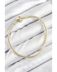 Pirinç Charm Topcuk Model Gold Renk Kadın Bileklik