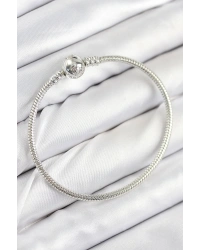 Pirinç Charm Topcuk Model Gümüş Renk Kadın Bileklik