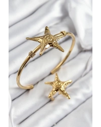 Pirinç Deniz Yıldızı Model Gold Renk Bileklik Yüzük Set