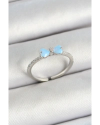 Pirinç Fiyonk Figürlü Zirkon Taşlı Gümüş Renk Ayarlanabilir Kadın Yüzük