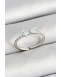 Pirinç Fiyonk Figürlü Zirkon Taşlı Gümüş Renk Ayarlanabilir Kadın Yüzük