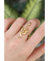 Pirinç Gold Renk Ayarlanabilir Yılan Yüzük