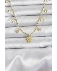 Pirinç Gold Renk Güneş Model Kadın Kolye