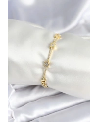 Pirinç Gold Renk Halley Yıldız Model Kadın Bileklik