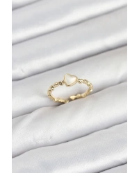 Pirinç Gold Renk Kalpli Model Kadın Yüzük