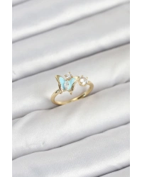 Pirinç Gold Renk Kelebek Model Kadın Yüzük