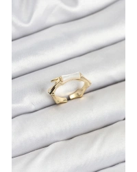 Pirinç Gold Renk Kemik Model Kadın Yüzük