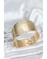 Pirinç Gold Renk Levha Model Kadın Bileklik