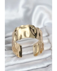 Pirinç Gold Renk Levha Model Kadın Bileklik