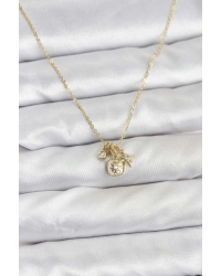 Pirinç Gold Renk Minimal Charmlı Kadın Kolye