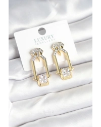 Pirinç Gold Renk Vintage Kadın Küpe