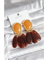 Pirinç Gold Renk Vintage Model Kadın Küpe