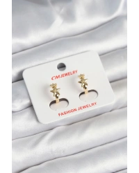 Pirinç Gold Renk Yıldız Kadın Küpe