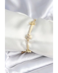 Pirinç Gold Renk Yıldız Model Kadın Bileklik