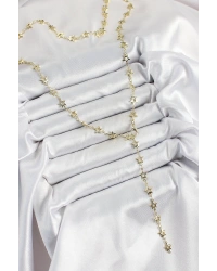 Pirinç Gold Renk Yıldızlı Kadın Y Kolye