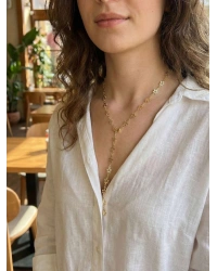 Pirinç Gold Renk Yıldızlı Kadın Y Kolye