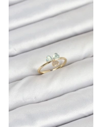 Pirinç Gold Renk Yonca Model Kadın Yüzük