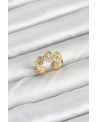 Pirinç Gold Renk Yonca Model Kadın Yüzük