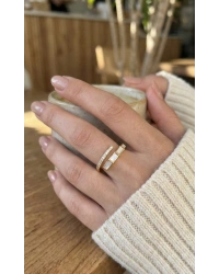 Pirinç Gold Renk Zirkon Taş Detaylı Yılan Model Ayarlanabilir Yüzük