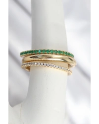 Pirinç Gold Renk Zirkon Taşlı 4Lü Kadın Yüzük