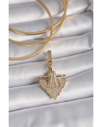 Pirinç Gold Renk Zirkon Taşlı Çapa Model Ajda Charm