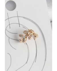 Pirinç Gold Renk Zirkon Taşlı Yaprak Model Kadın Kıkırdak Küpe