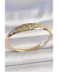 Pirinç Gold Renk Zirkon Taşlı Yıldız İşlemeli Kadın Kelepçe