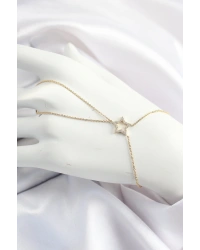 Pirinç Gold Renk Zirkon Taşlı Yıldız Model Şahmeran