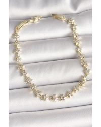 Pirinç Gold Renk Zirkon Taşlı Yıldız Model VIP Seri Kadın Bileklik