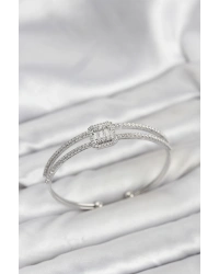 Pirinç Gümüş Renk Baget Model Kadın Bileklik