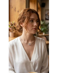 Pirinç Gümüş Renk Choker Model Zirkon Taşlı Kadın Kolye