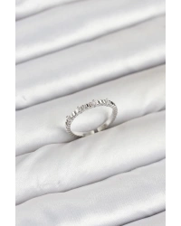 Pirinç Gümüş Renk Lazer Kesim Kadın Yüzük