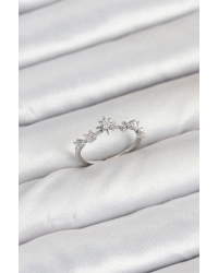 Pirinç Gümüş Renk Manifest Kadın Yüzük