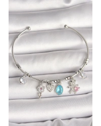 Pirinç Gümüş Renk Sallantı Zirkon Taşlı Ayıcık Figür Çiçek Detay Charm Kadın Bileklik