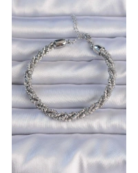 Pirinç Gümüş Renk Sarmal Model Bileklik