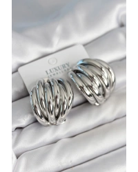 Pirinç Gümüş Renk Vintage Kadın Küpe