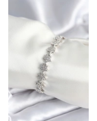 Pirinç Gümüş Renk Yıldız Model Kadın Bileklik