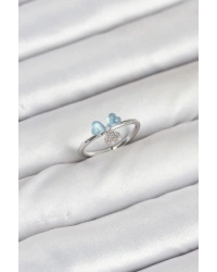 Pirinç Gümüş Renk Yonca Model Kadın Yüzük