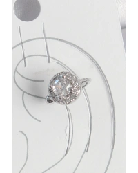 Pirinç Gümüş Renk Zirkon Taşlı Kadın Kıkırdak Model Küpe