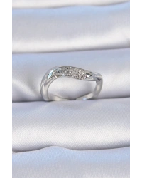 Pirinç Gümüş Renk Zirkon Taşlı Kadın Yüzük