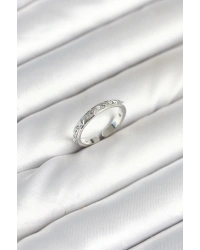 Pirinç Gümüş Renk Zirkon Taşlı Kadın Yüzük