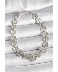 Pirinç Gümüş Renk Zirkon Taşlı Kelebek Model Zincir Kadın Bileklik