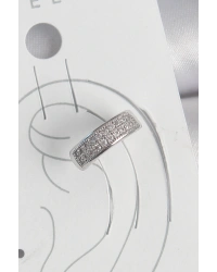 Pirinç Gümüş Renk Zirkon Taşlı Kıkırdak Model Kadın Küpe