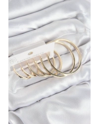 Pirinç Halka Model Gold Renk Kadın Set Küpe