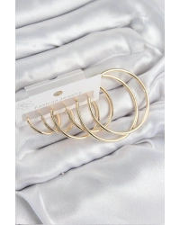 Pirinç Halka Model Gold Renk Kadın Set Küpe