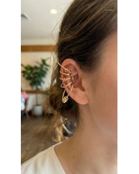 Pirinç Halkalı Model Gold Renk Kıkırdak Küpe