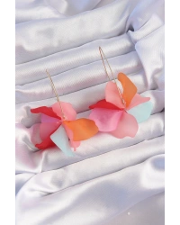 Pirinç Karışık Soft Renkli Flora Küpe